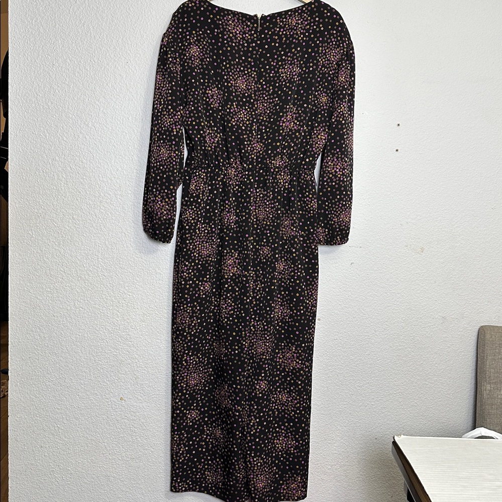 KATE SPADE NEW YORK Disco Dots Cropped Jumpsuit Womens 10 V‎ Neck Retro - Picture 3 of 16